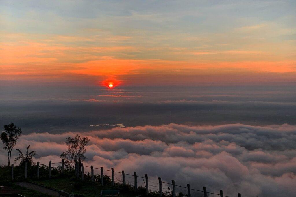 Nandi Hills filled with clouds